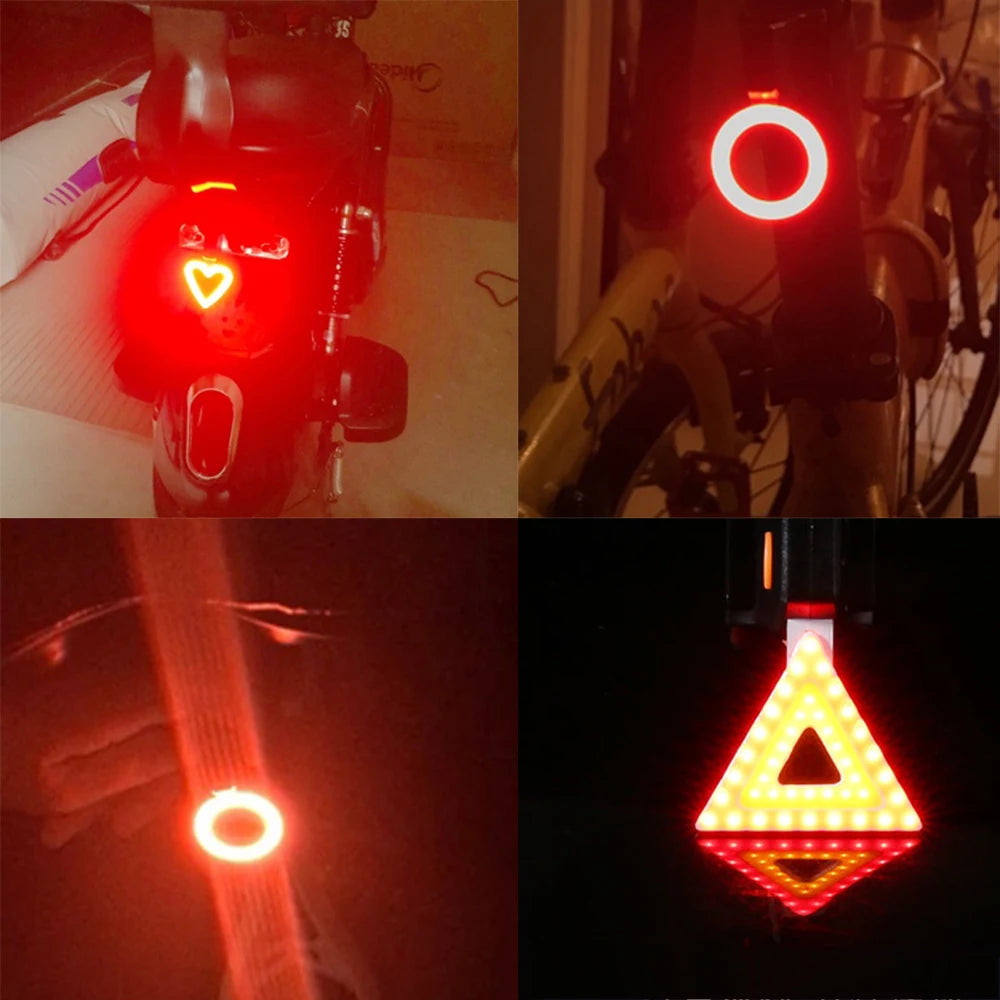 Bicycle Tail Light Cycling Lamp Multi Lighting Modes USB Rechargeable