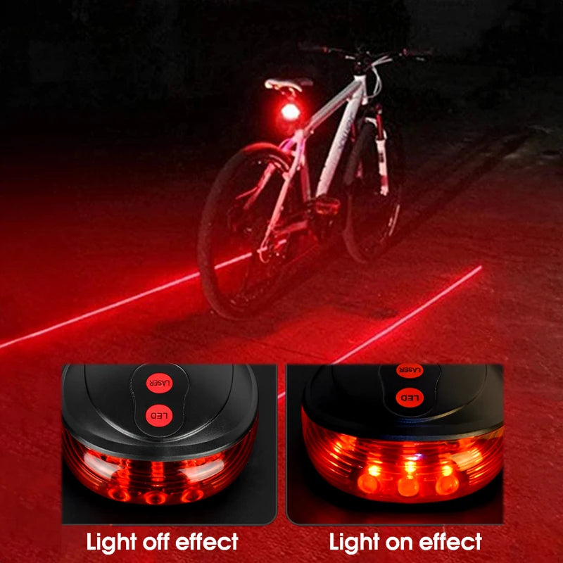 Bicycle LED Lights  2 Lasers 5 LED