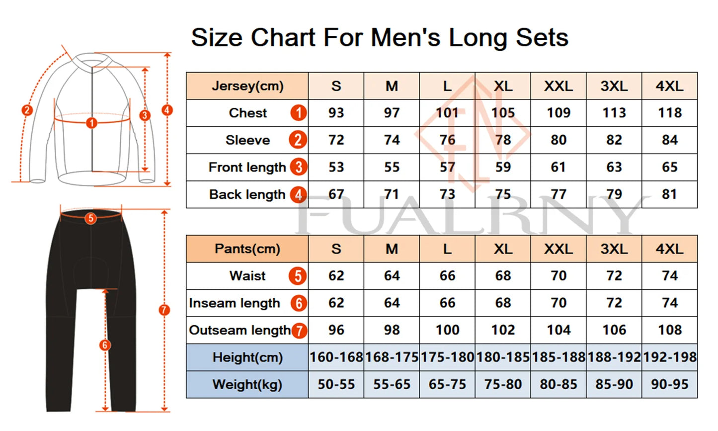 2024 UAE Winter Thermal Fleece Cycling Jersey Set Men