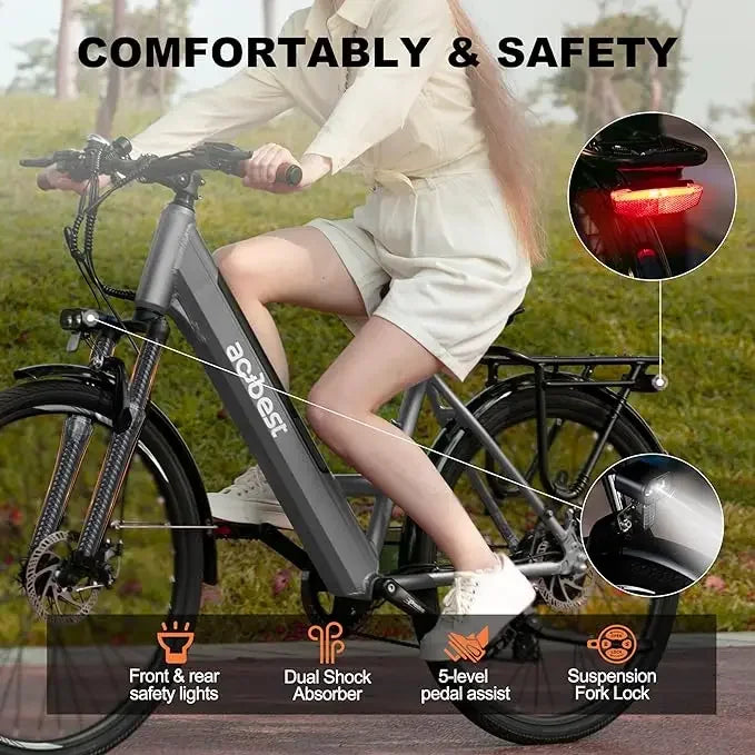 Electric Bicycle, Peak 750W Brushless Motor Cityrun Ebike, with 7 Speed