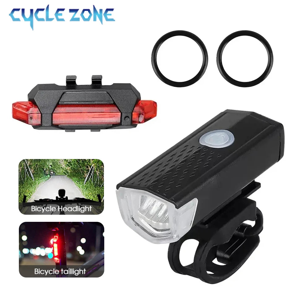 MTB Bike Lights Set USB LED Rechargeable Waterproof