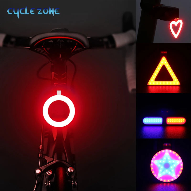 Bicycle Tail Light Cycling Lamp Multi Lighting Modes USB Rechargeable