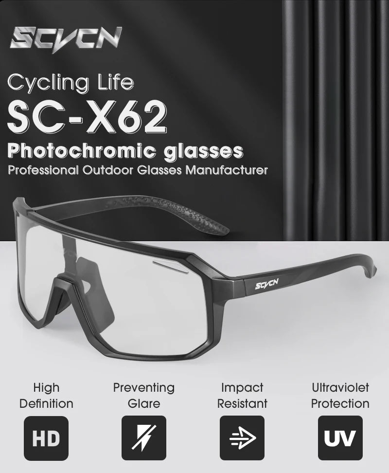 SCVCN Photochromic Cycling Sunglasses UV400