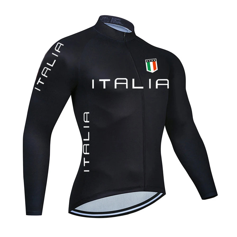 Italia 2024 Pro Cycling Jerseys Sets Autumn Riding Long Sleeves