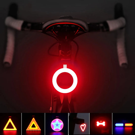 Bicycle Tail Light Cycling Lamp Multi Lighting Modes USB Rechargeable