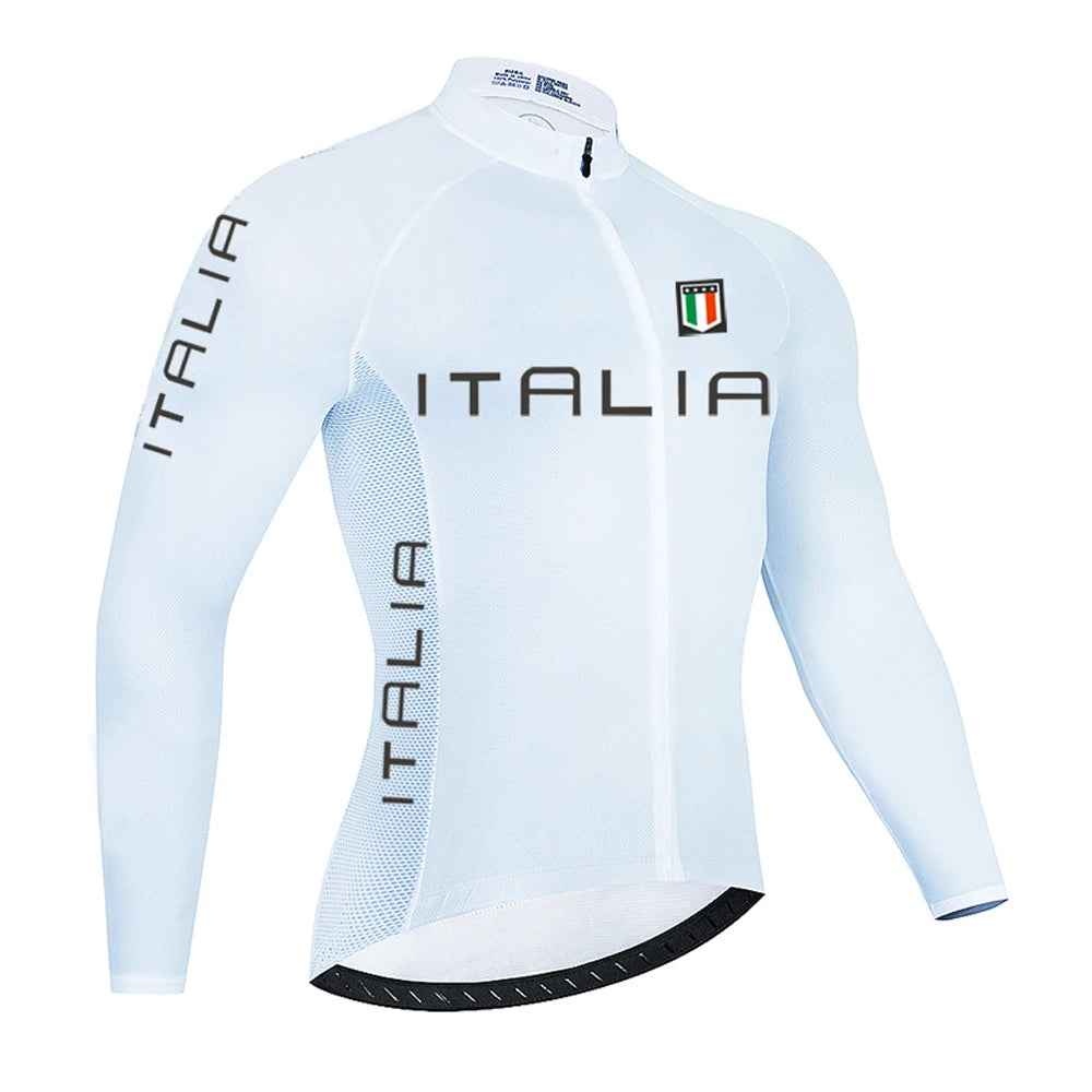 Italia 2024 Pro Cycling Jerseys Sets Autumn Riding Long Sleeves