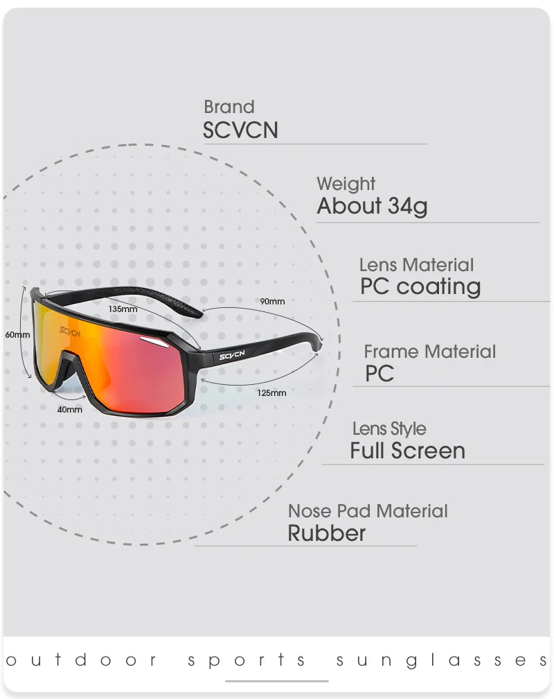 SCVCN Cycling Sunglasses MTB UV400