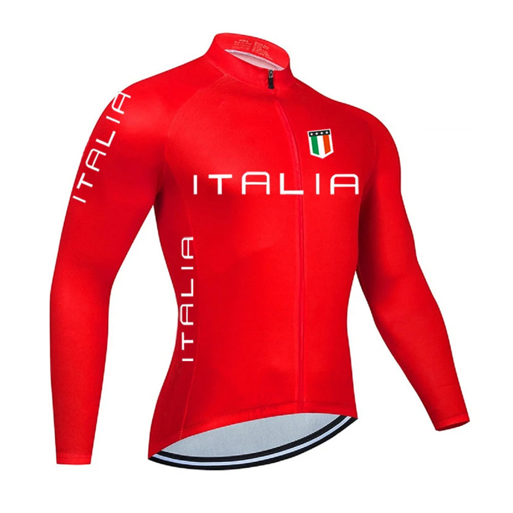 Italia 2024 Pro Cycling Jerseys Sets Autumn Riding Long Sleeves